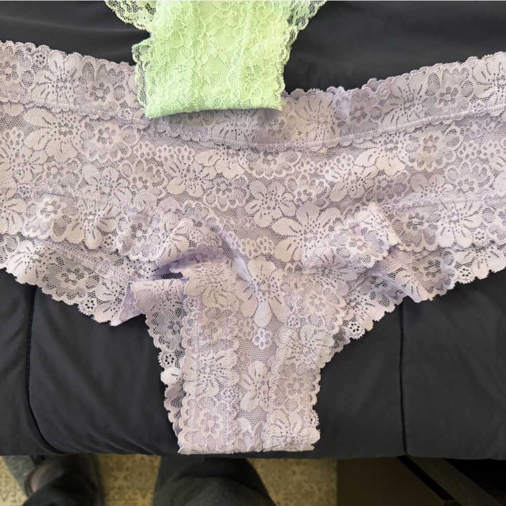 PINK Victoria's Secret Lavender Lace Panties cheeky vs pink rare
